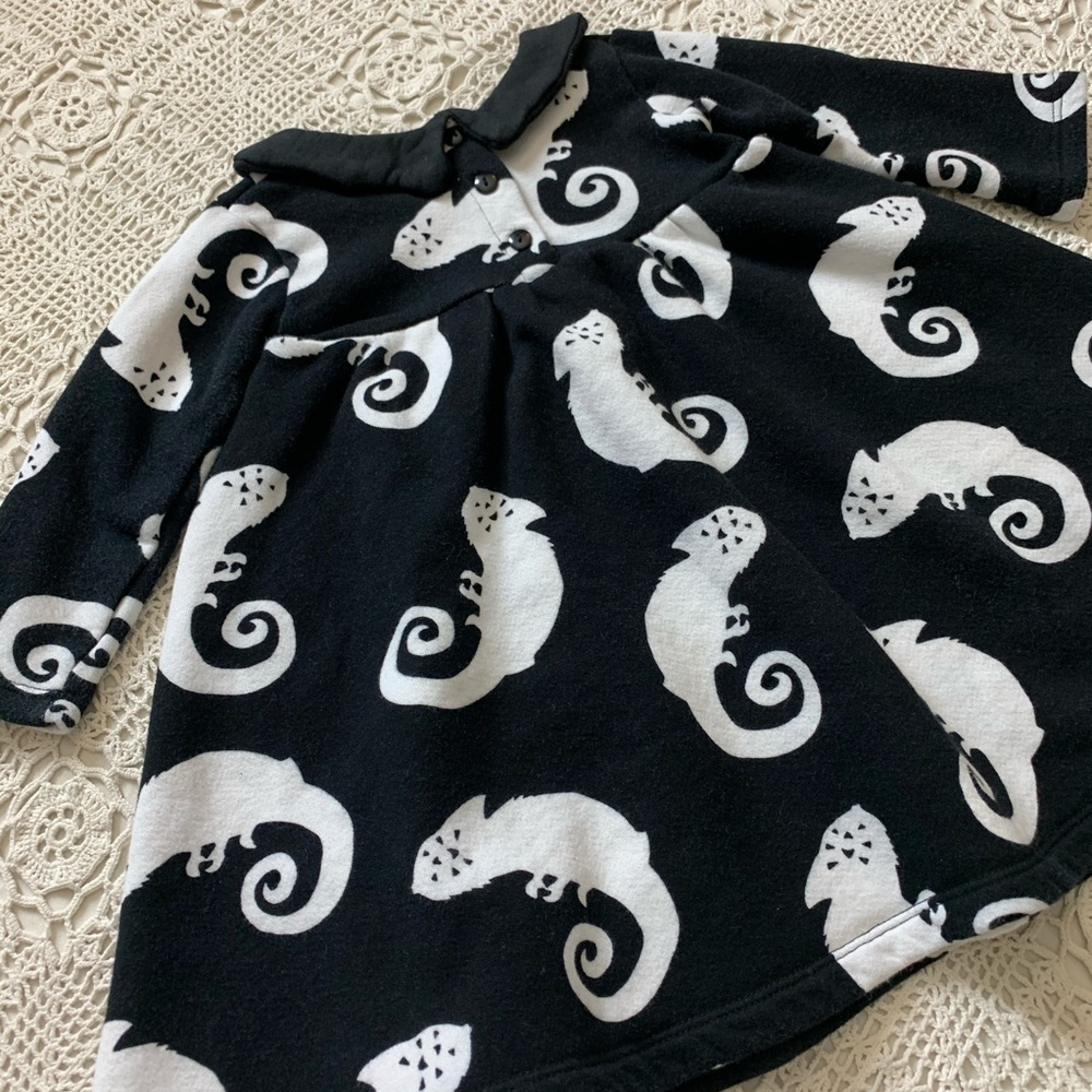 Quinn and Fox Dress Fleece Black White Chameleon - Picture 8 of 8